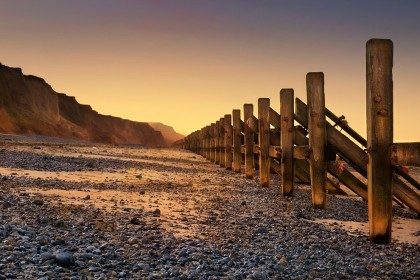 Sea defence groynes at West Runton