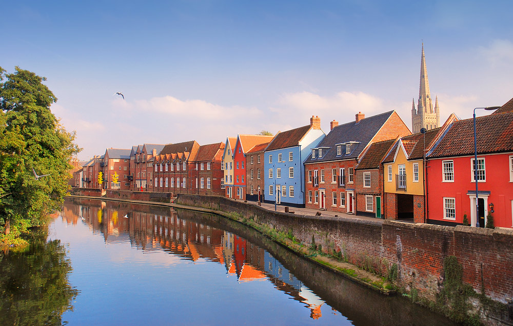 The River Wensum flows past Quayside in Norwich