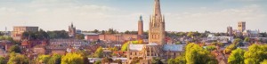 Norwich city skyline view