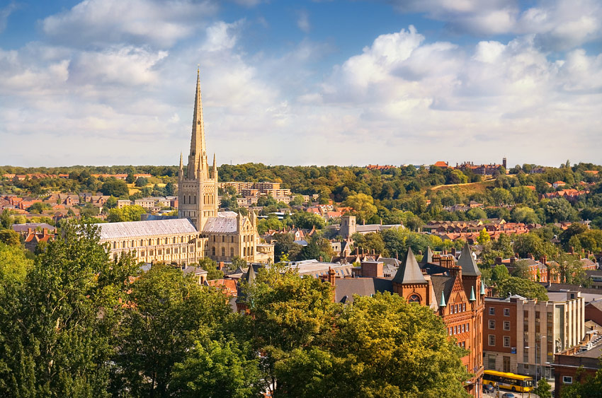 Norwich Cathedral was completed in 1145 AD